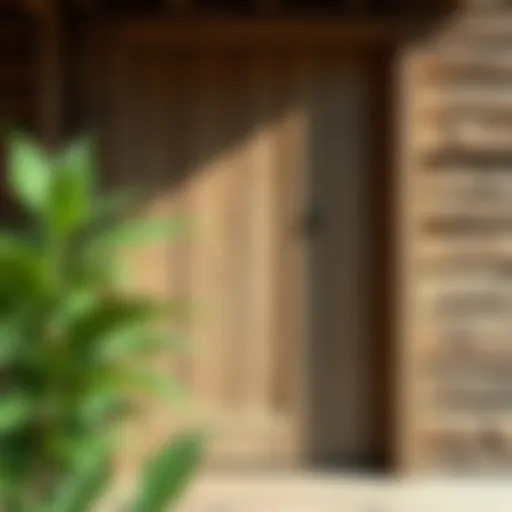 Before painting, a wooden door showcasing its natural texture