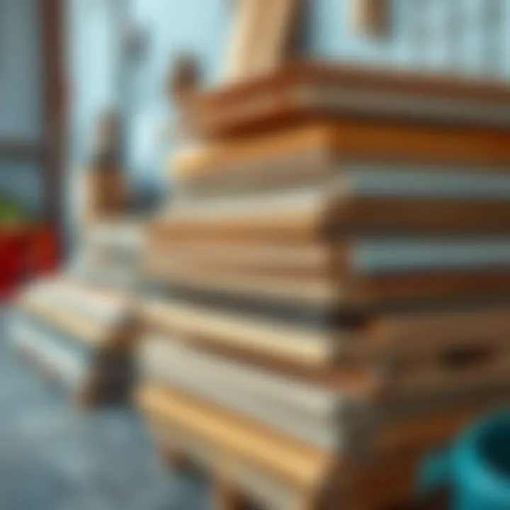 High-Quality Building Materials Selection of high-quality building materials stacked neatly