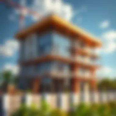 Modern House Under Construction A beautiful modern house under construction with scaffolding