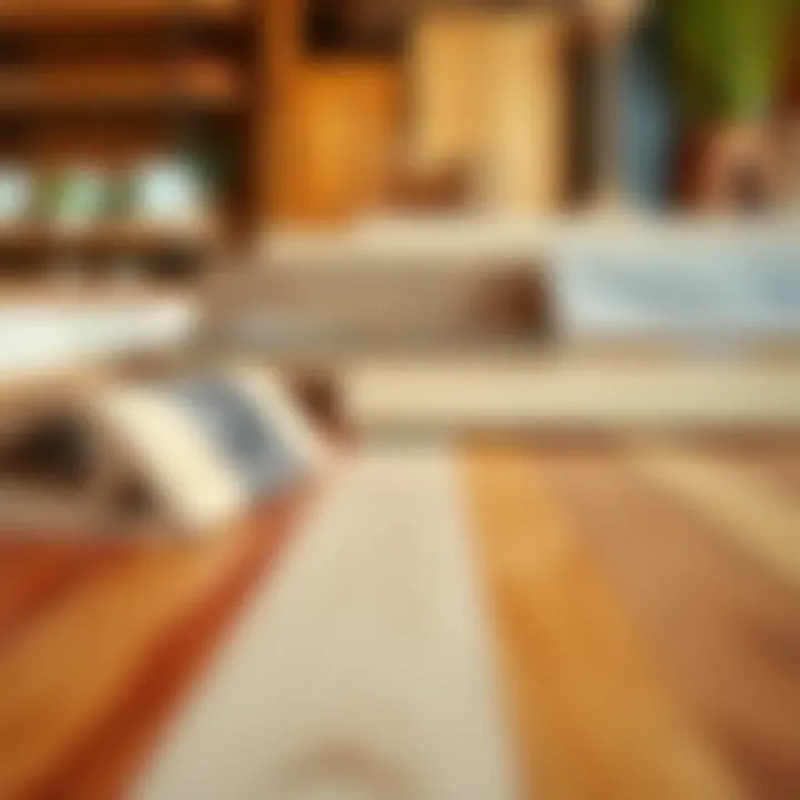 Close-up of diverse flooring materials