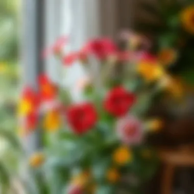 Vibrant blooming indoor plant showcasing colorful flowers