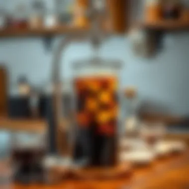 A detailed view of cold brew equipment
