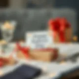 A beautifully wrapped gift box with a handmade card for Father's Day