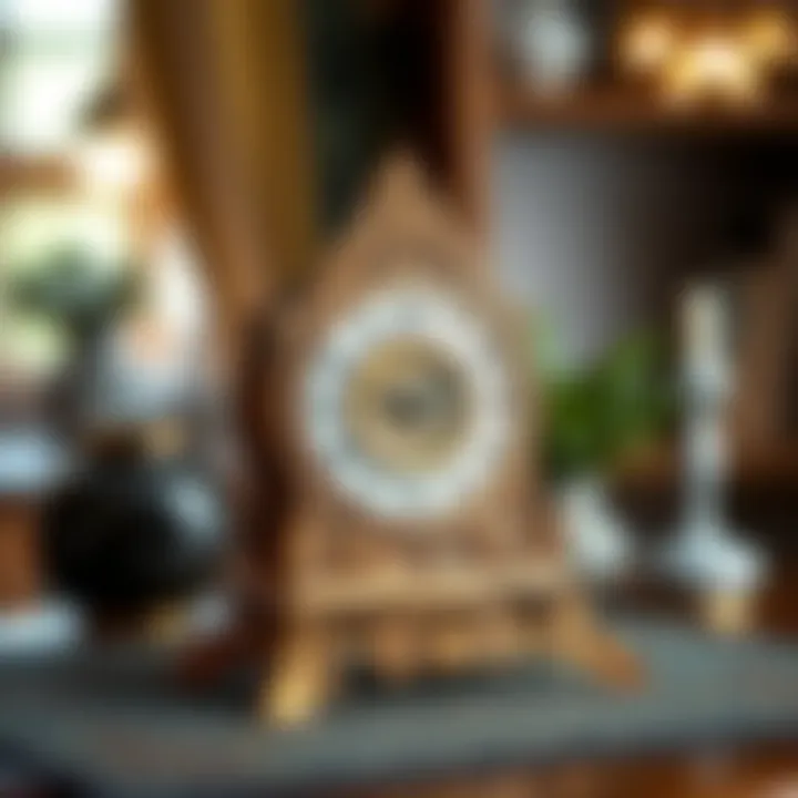 A beautifully finished clock model displayed on a table