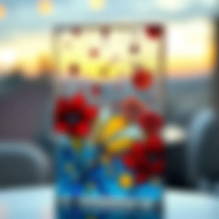 Finished glass art piece showcasing acrylic paint