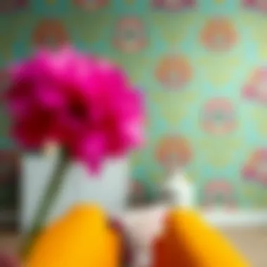 Final result of a wallpaper project using Koçtaş adhesive