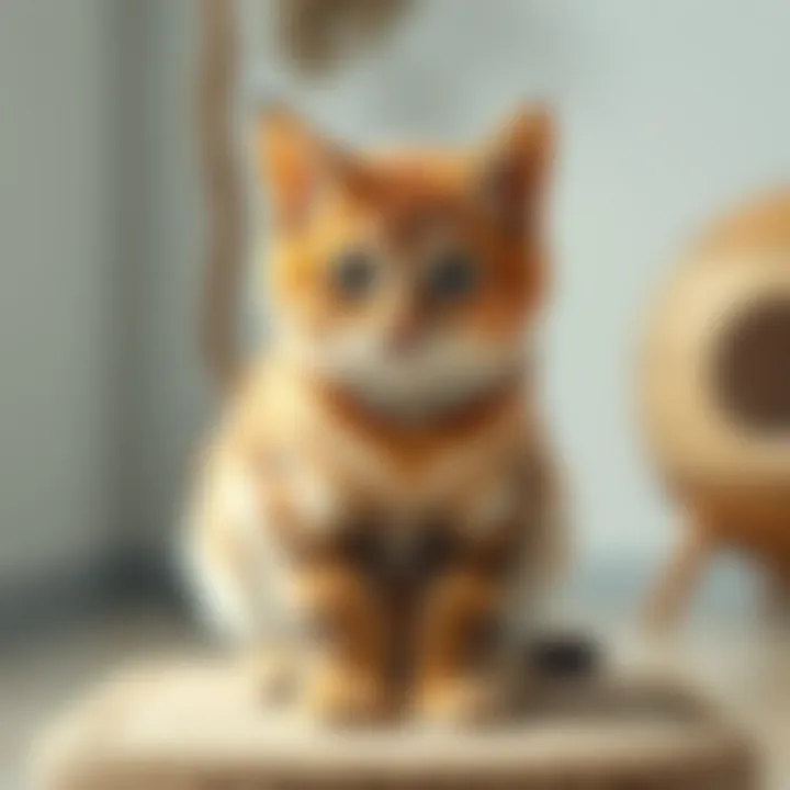 Homemade cat scratching post using household items