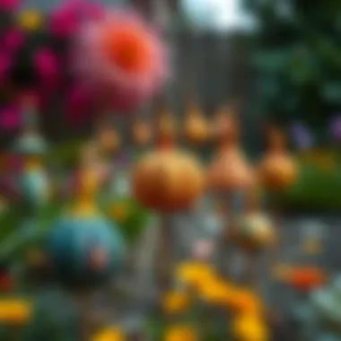 Creative Garden Decorations Using Recycled Materials Colorful garden decorations made from recycled materials