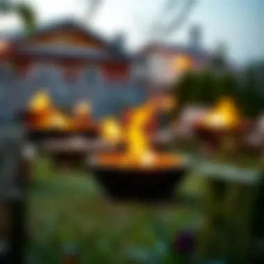 Different types of fire pits showcasing various designs and materials