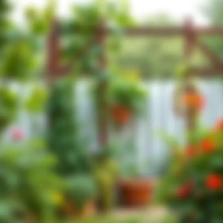 Wooden trellis adorned with climbing plants