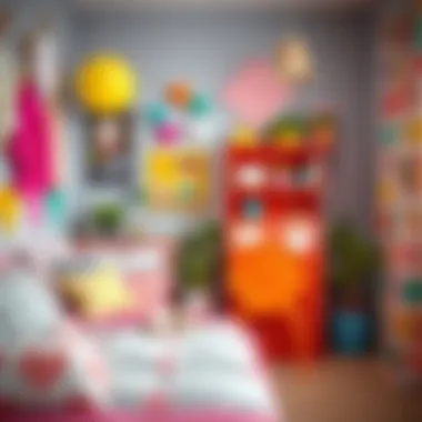 Colorful DIY decor elements in a teenager's room