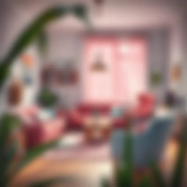 Unique furniture arrangement in a modern teenager's space