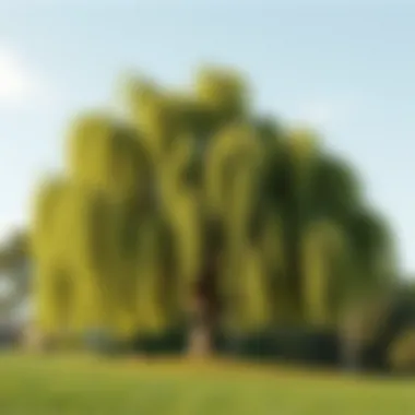 Sections showing the growth of a willow tree over time