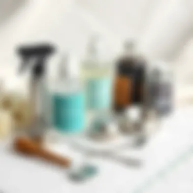 A collection of silver care products and tools set on a clean surface