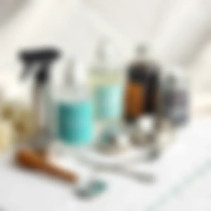 A collection of silver care products and tools set on a clean surface