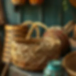 Intricate woven basket showcasing craftsmanship