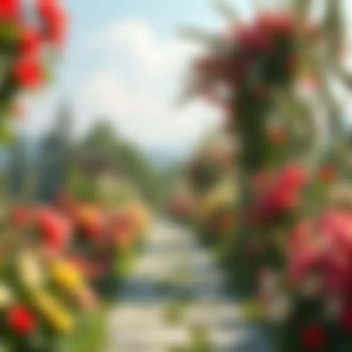 Beautifully designed garden pathway surrounded by flowers