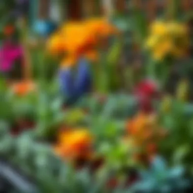 Lush garden layout with diverse plants