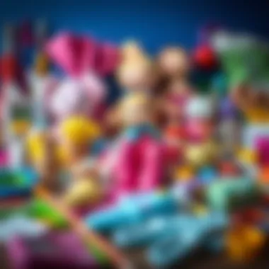 A vibrant assortment of crafting materials for doll making