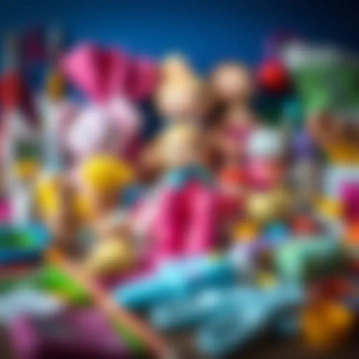 A vibrant assortment of crafting materials for doll making