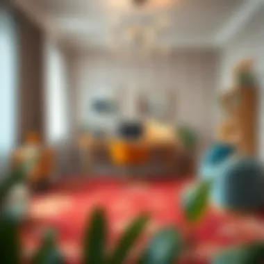 Home office with optimal rug dimensions enhancing productivity