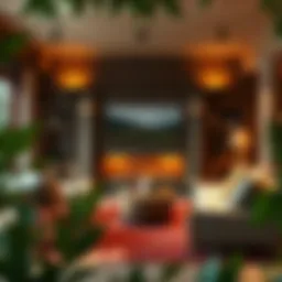 Elegant birch furniture set in a rustic living room