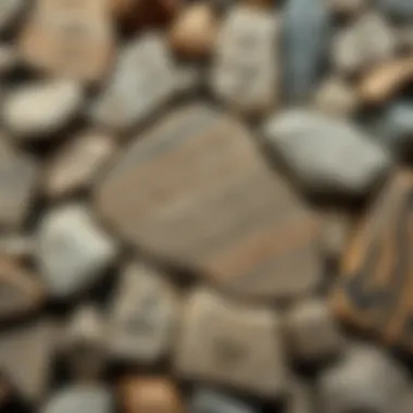 An intricately designed natural stone composition with unique patterns