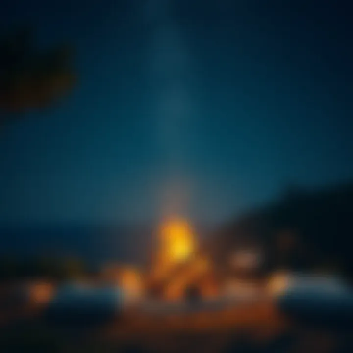 Cozy campfire setting under a starry sky in Izmir