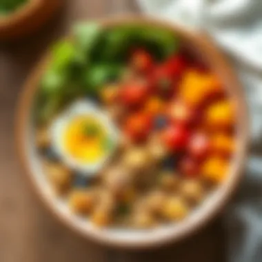 Quinoa Breakfast Bowl with Mixed Vegetables A wholesome breakfast bowl featuring quinoa and a variety of vegetables