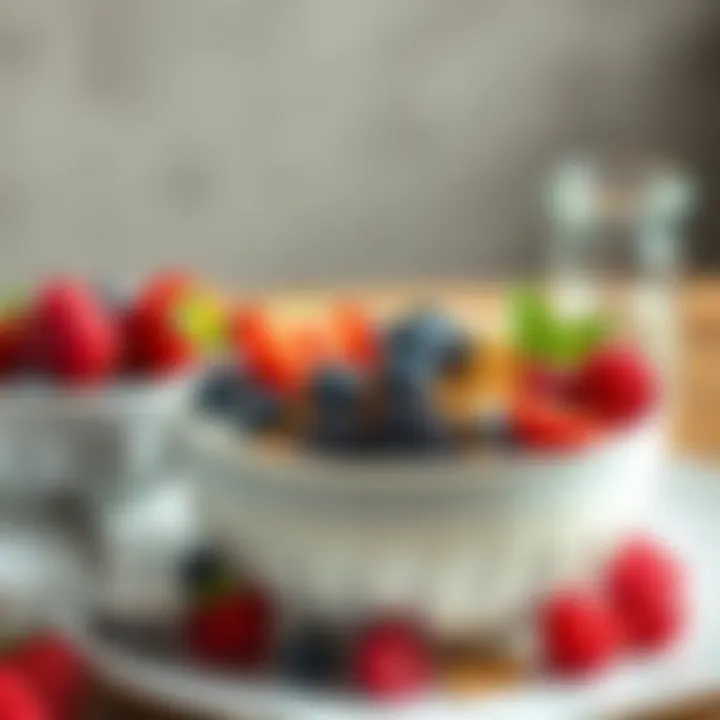 Yogurt Bowl with Granola and Berries A delicious yogurt breakfast bowl topped with granola and berries