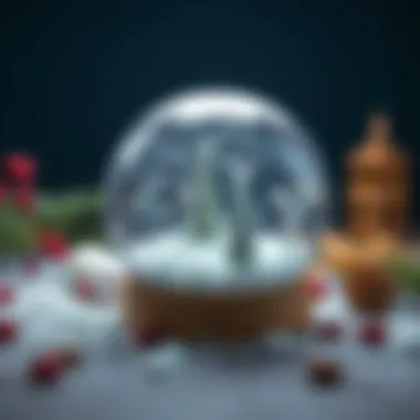 A close-up of the materials used in creating unique snow globes.
