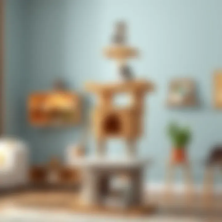 Modern Cat Tree Modern cat tree with multiple levels for climbing