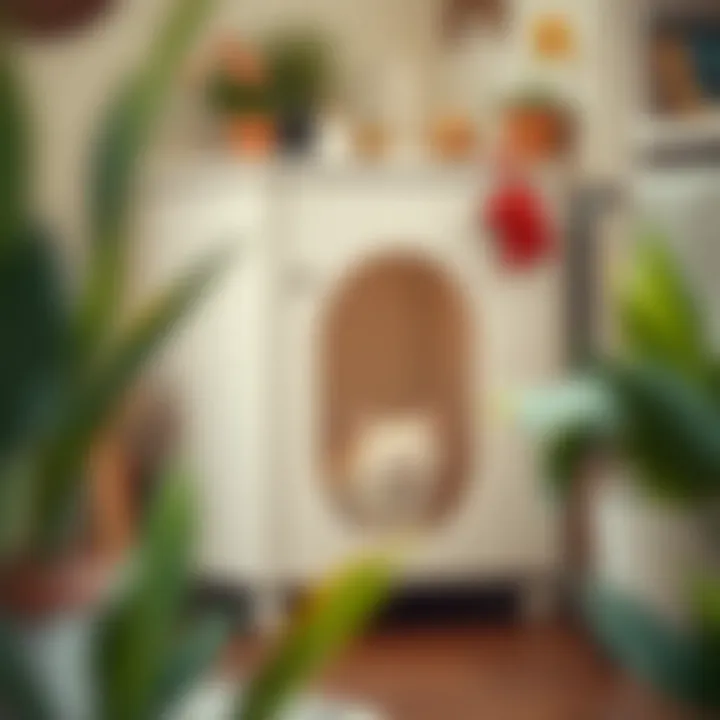 Stylish Litter Box Area Stylish litter box area designed for easy access