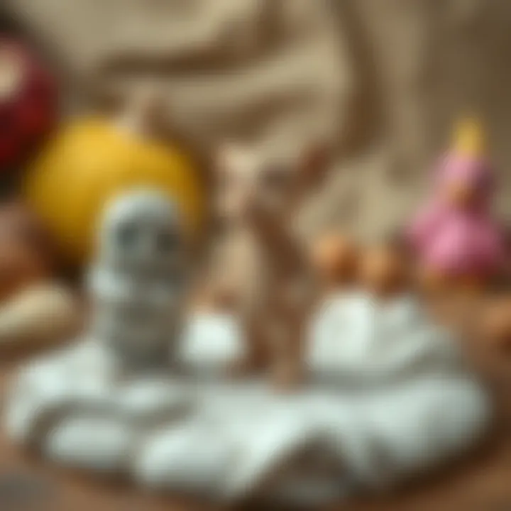 Unique sculptures crafted from clay dough