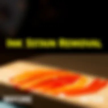 Before and after ink stain removal