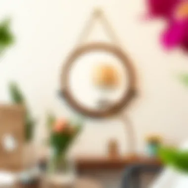 Decorative harmony achieved with round mirror