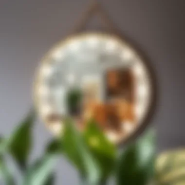 Elegant round mirror enhancing modern interior decor