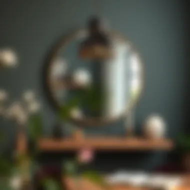 Functional use of round mirror in a contemporary setting