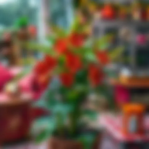 Vibrant Kokina plant in a festive setting