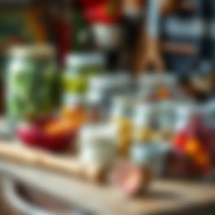 Canning equipment arranged neatly