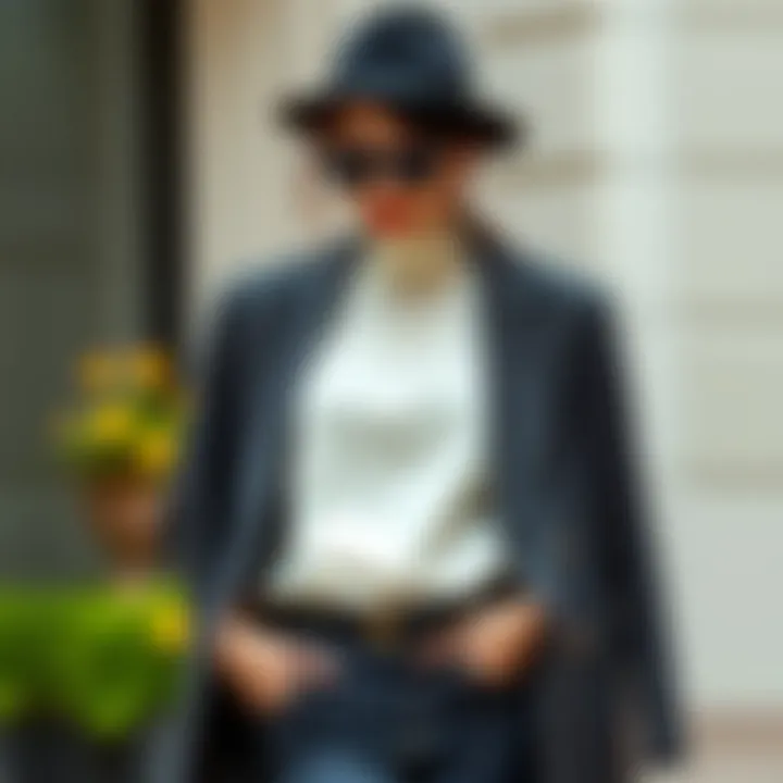 Fashionable dark gray outfit showcasing modern style