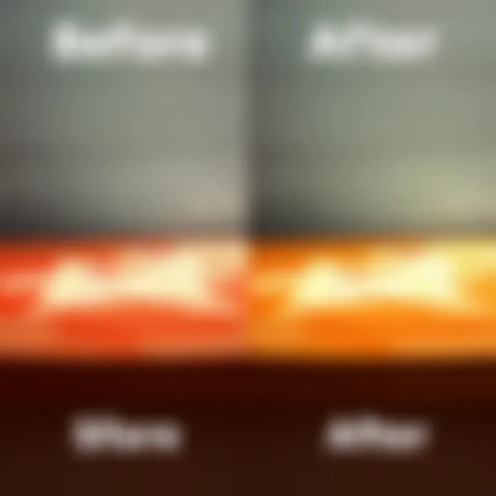 Before and after stain removal comparison