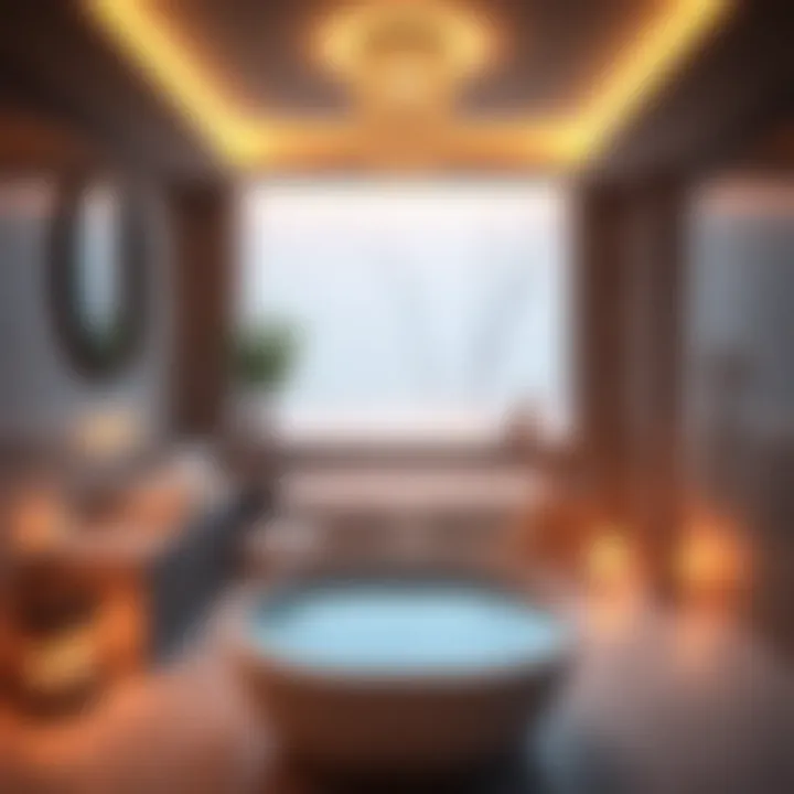 Luxurious spa-like bathroom ambiance with ambient lighting
