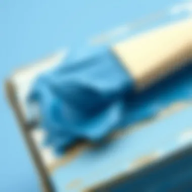 A close-up of blue paint on a DIY project