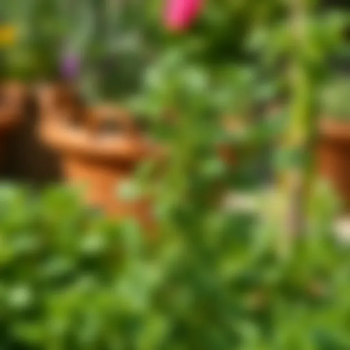 Freshly harvested parsley in a garden