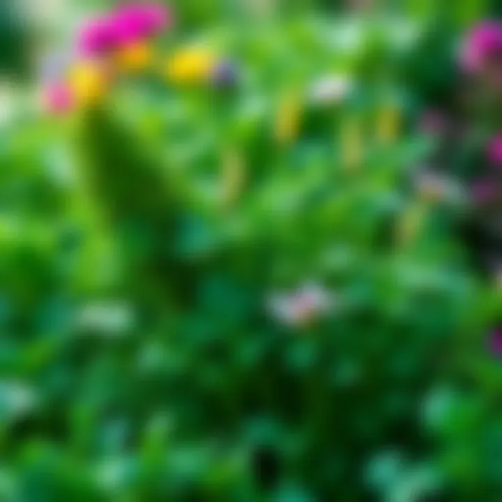 A lush parsley garden with diverse herbs