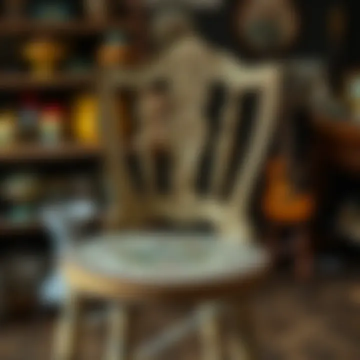 A beautifully painted chair showing intricate details