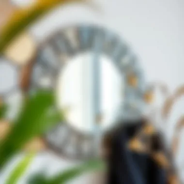 Modern mirror featuring geometric patterns and textures