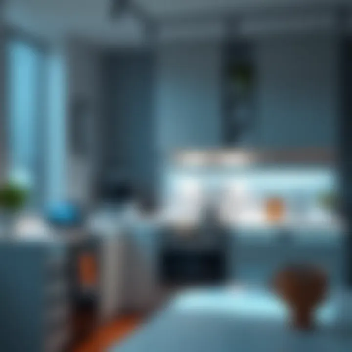 A modern kitchen featuring smart appliances and connectivity