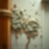 Mold growth on a bathroom wall